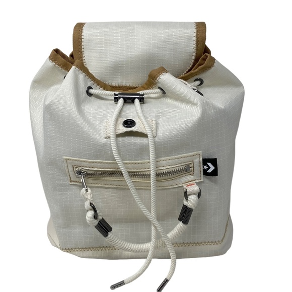 🎒SCHOOL SALE🎒Converse Mini Rucksack Cream Bag Pocket Button 10023000-A01 - Picture 8 of 11